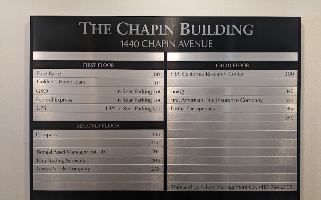 1440 Chapin Building Directory – Burlingame, CA